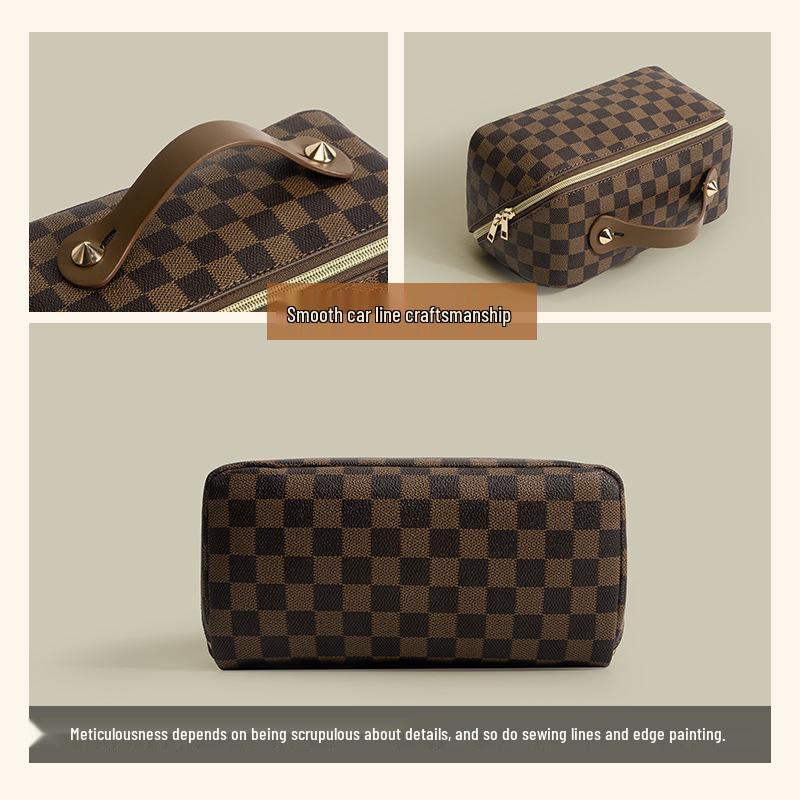 2024 Wodoodporna Wielofunkcyjna Kosmetyczka PU w Kratę