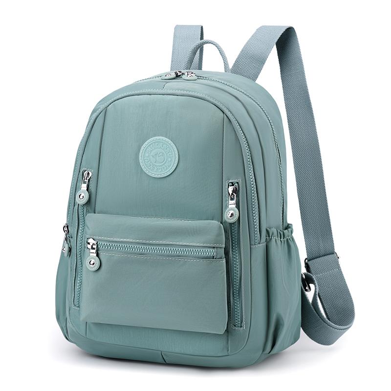 Solid Color Backpack Nylon Women's Backpack Travel Schoolbag