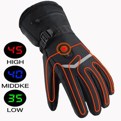 Electric Heated Gloves Motorcycle Winter Moto Heated Gloves Warm Waterproof Rechargeable Heating Thermal Gloves For Snowmobile