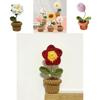 Handmade Potted Plant Artificial Knitting Flower Decoration Diy