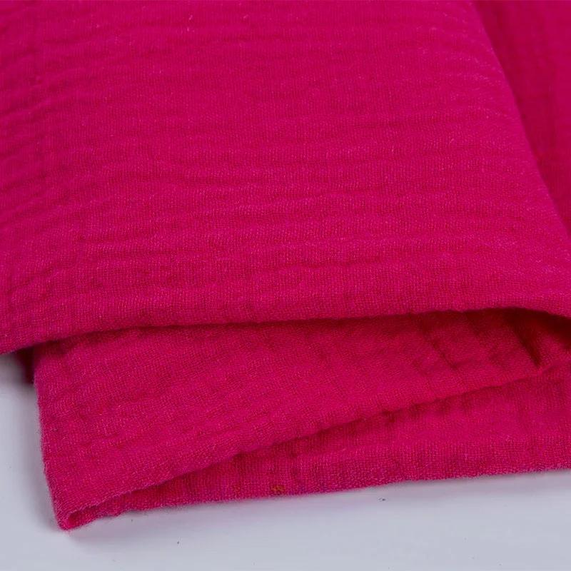 100x135cm Podwójna Warstwa Czysta Bawełna Gaza Cała Bawełna Krepa Tkanina Jednolity Kolor Odzież Domowa Sukienka Szalik Tkanina na Odzież Dziecięcą