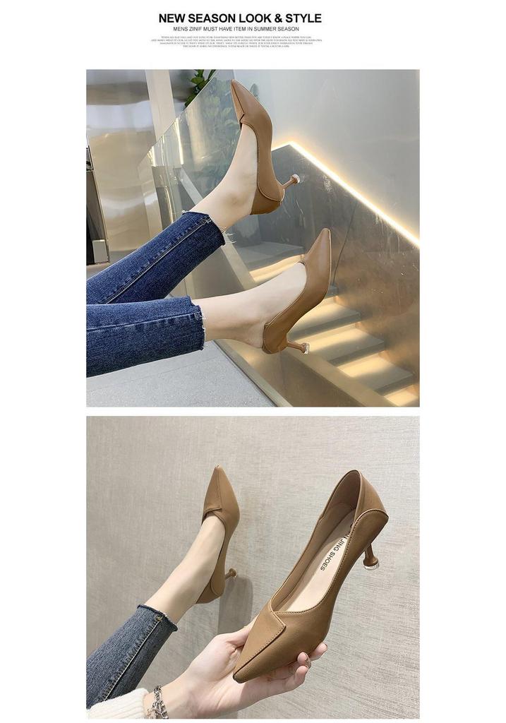 2024 Women's Black Pointed Toe Stiletto High Heels