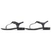 CHANEL Sandals COCO Mark ankle strap thong sandal flats black leather 24C G45428 Used