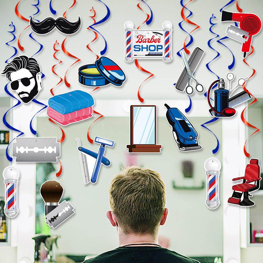 Birthday Decor Party Spiral Hanging Decorations For Barber Shop Celebrations