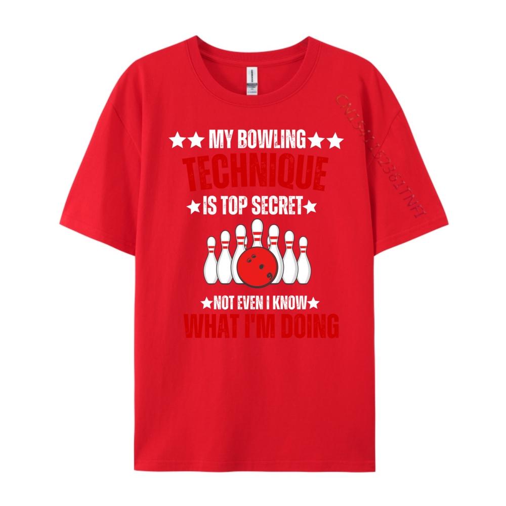 My Bowling Technique Top Secret Bowling Bowler Lovers Black Shirt Graphic Tees Funny Gifts Print Short Sleeve