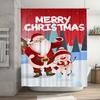 Tuniu Festive Christmas Bathroom Decor Funny Santa And Snowman Shower Curtain Holiday Home Textile Cute Winter Themed Decor Wate
