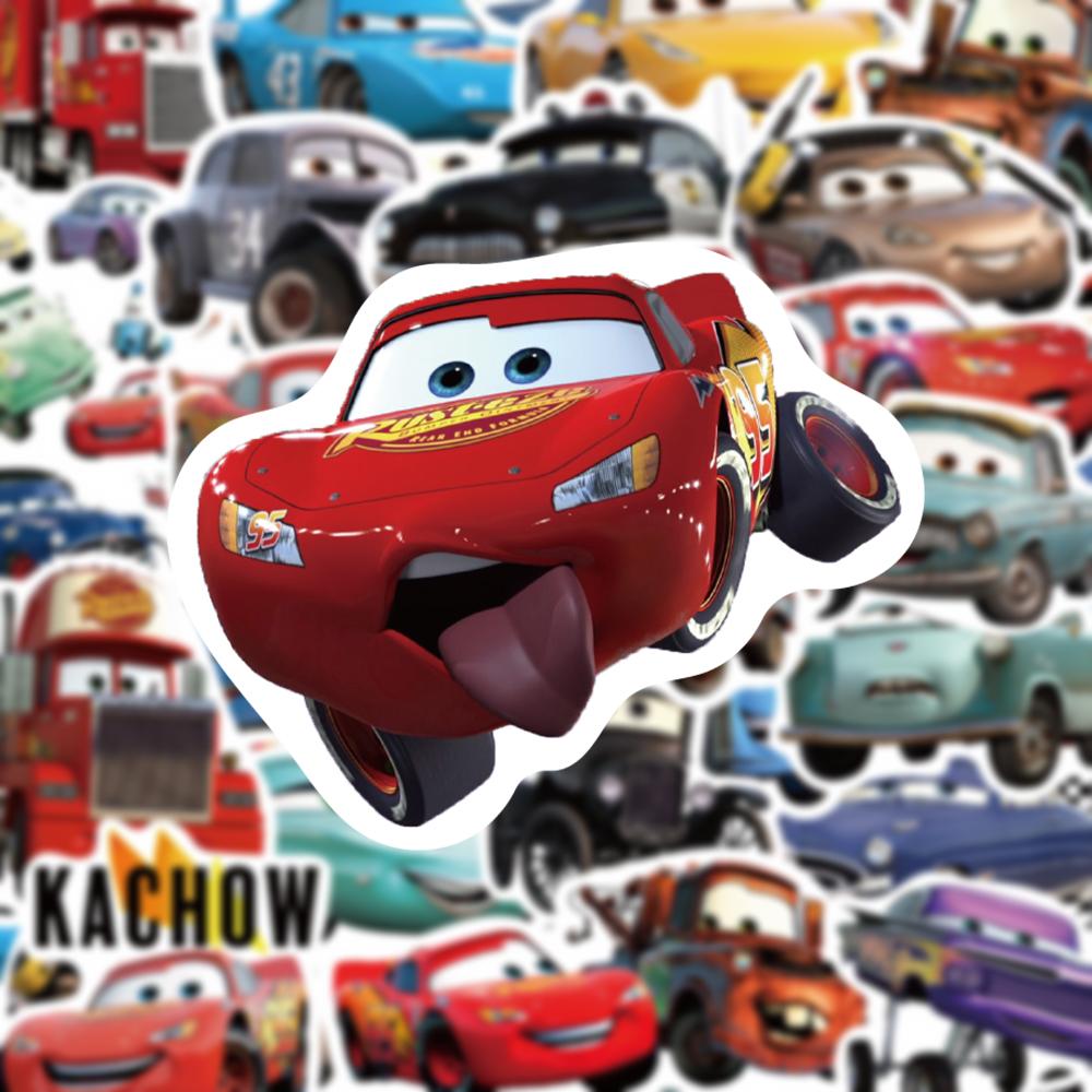 10/30/50pcs Anime Cars Lightning McQueen Stickers Cute Cartoon Waterproof Sticker Suitcase Luggage Helmet Graffiti Decals