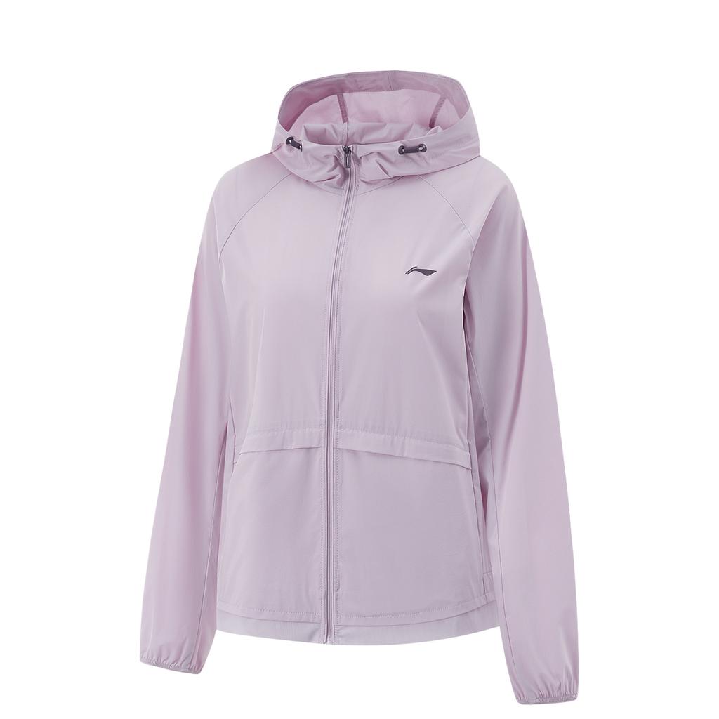 Li Ning Fitness Series Long Sleeve Ice Feel Comfortable UV Resistant Sports Jacket Women Jacket Twilight-Purple AFDV156-2
