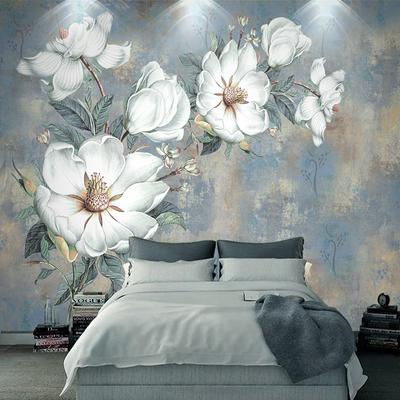 Tapete im europäischen Stil, Retro-Kunst, abstrakte Wandgemälde, Blumen-Wandbild, Wohnzimmer-Schlafzimmer-Tapete