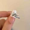 Adjustable Cat Ring Women Men Cute Lucky Finger Minimalist Open Band Vintage Style Copper Jewelry