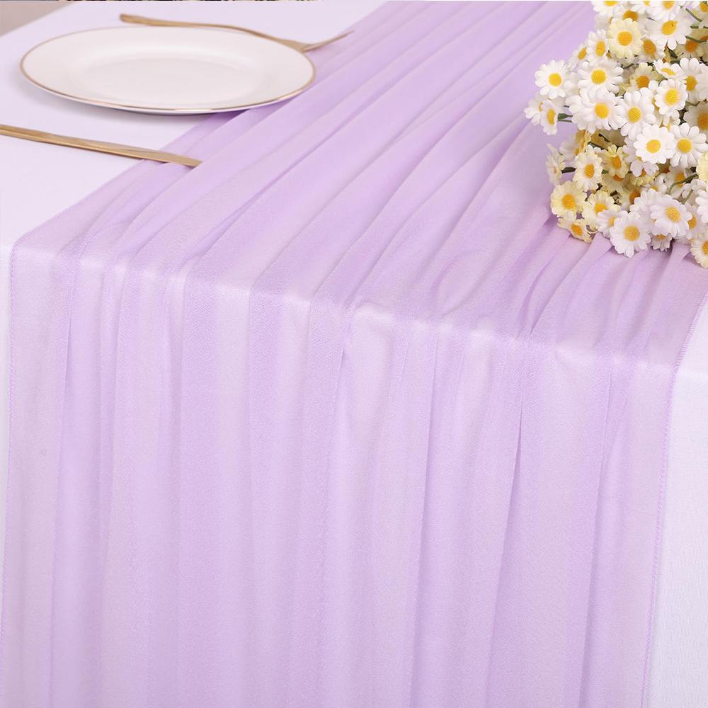 Effulge Chiffon Table Runner Romantic Sheer Table Runners for Wedding Party Bridal Baby Shower Birthday Holiday Decorations