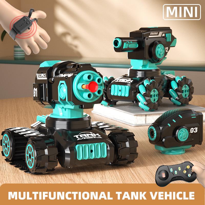 Mini Remote Control Tank Gesture Battle Remote Control Car Tracked Water Bomb Tank Children'S Toy Car Rc