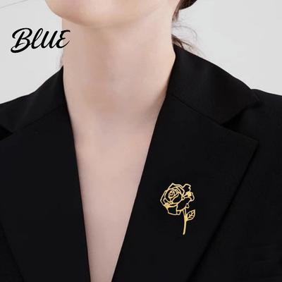 Floral Lapel Pin Rose Brooch Zinc Alloy Metal Versatile Stylish
