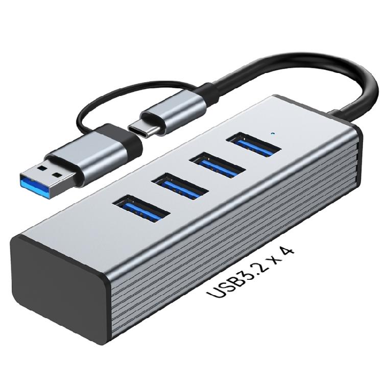 4 Port USB3.0 Hub Adapter Fast Speed 10Gbps Data Transfer Wide Compatibility for Laptops Tablets Smartphones and More