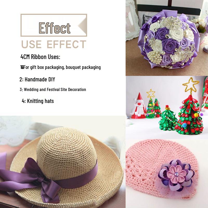 Cinta de Rosa de Seda Hecha a Mano de 4 cm para Envolver Regalos y Joyería DIY