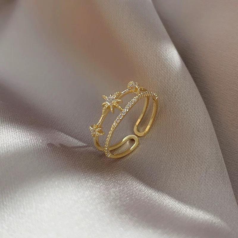 Liquid Irregular Gemstone Inlaid Open Adjustable Ring