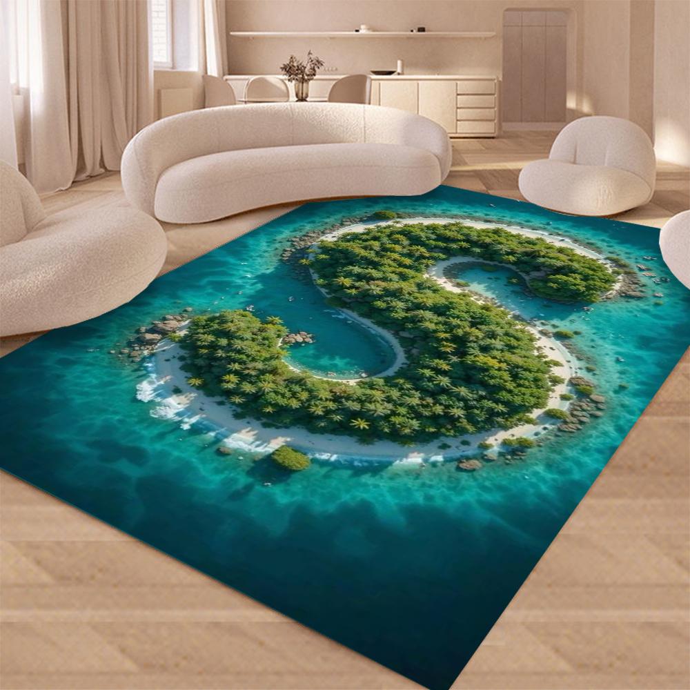 Sea Water Beach Reef Nature Scenery Carpet Rug for Living Room Bedroom Home Sofa Decoration,Kids Non-slip Floor Mat