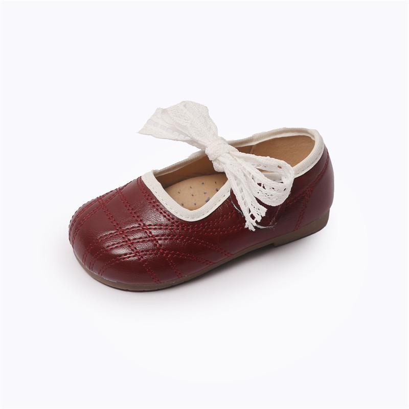 

Girls Korean-style low-cut leather shoes, new spring and autumn models for toddlers and young children, Mary Jane princess shoes 25 червоний