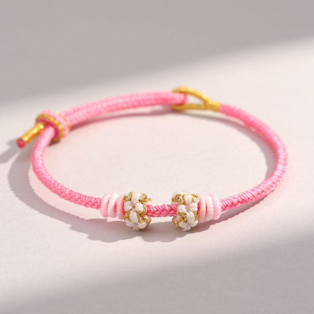 Handmade Eight-Strand Woven Red Rope Bracelet for Beading - Ethnic Style Birth Year Charm