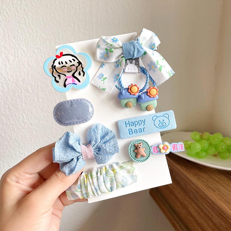 Summer Cute Cartoon Bow Hairpins Set Children Girls Kids Hair Clips Pin Barrettes Accessories Hairclip Headwear Headdress