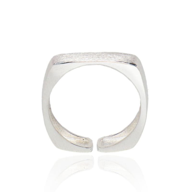UNI.J [Ir251]Sanding Square Silver Ring