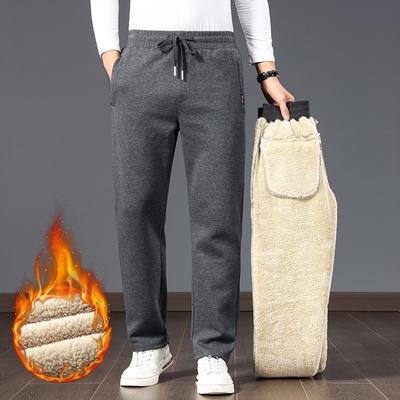 M-8XL Plus Size Men's  Sports Casual Pants  Winter Lamb Velvet Plus Velvet Thickened Comfortable Straight Loose Guard Pants