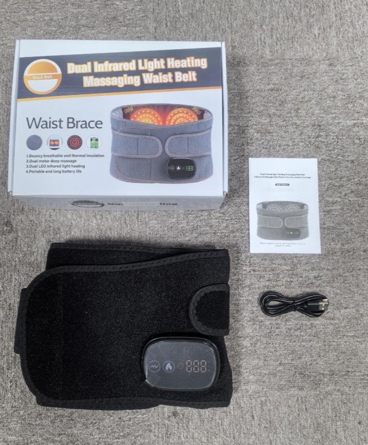 Elderly Electric Heating Massage Waist Support Belt with Red Light Therapy