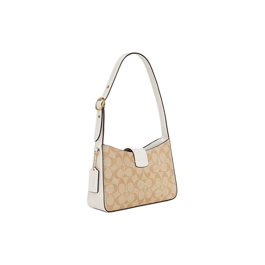 Coach Eliza Shoulder Bag 25 Classic Monogram Non-Detachable Shoulder Strap Clasp Synthetic Leather With Cow Split Leather Medium CP005-IMDQC