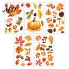 Maple Leaf Static Stickers 5Pcs Autumn Pumpkin Window Clings, Fall Harvest Stickers, Clings Glue-Free Removable Decor for Thanksgiving Home Shop Glass