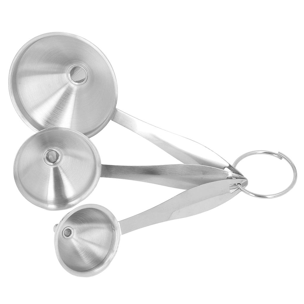 3PCS Small Funnels Stainless Steel Multifunctional Mini Filling Funnel Kit for Transferring Essential Oils Liquid Fluid