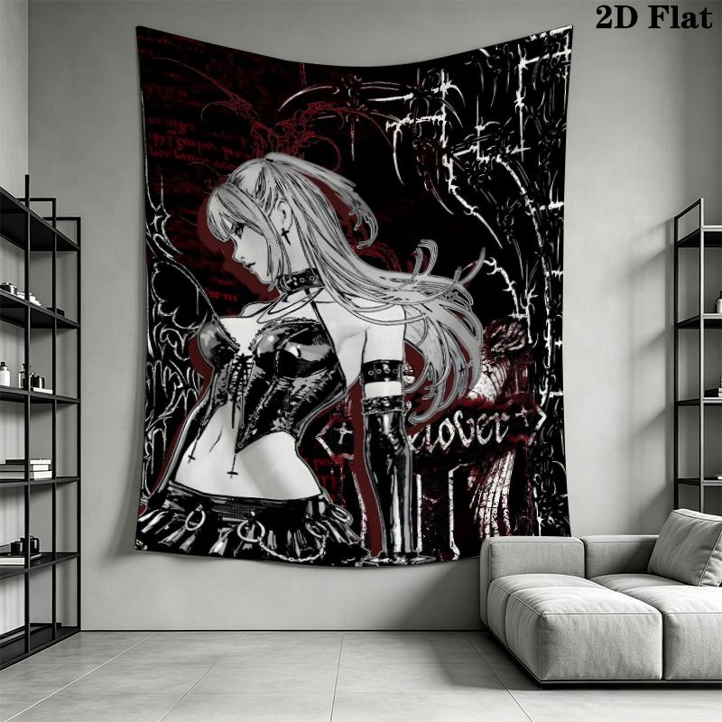 Death Note MISA Wall Tapestry Aesthetic Wall Hanging Printed Fabric Blanket Decorative Tapestries for Bedroom Living Room Home Decor