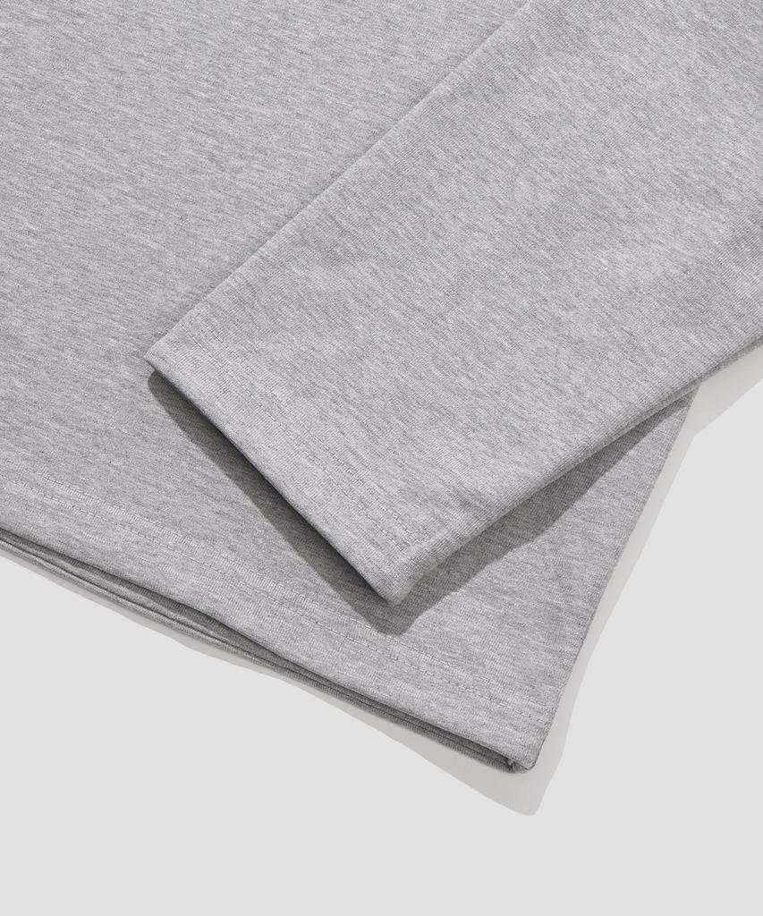 AGOD Back Incision Crop Long Sleeve [Grey]