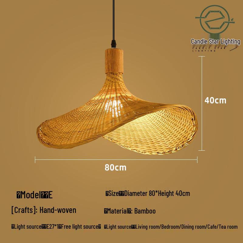 Zen Style Bamboo Rattan Pendant Light for Tea Rooms and Restaurants