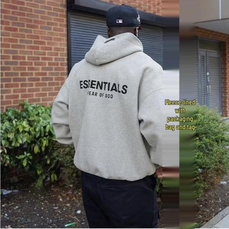 FOG ESSENTIALS Fleece Hoodie Set: High Street Trendy Brand with Original Packaging Bag.