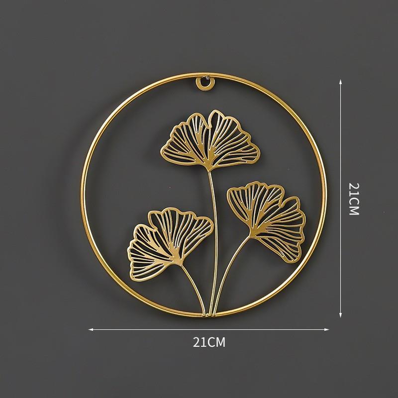 Nordic Golden Ginkgo Leaf Living Room Wall Decoration Creative Wall Hanging Decoration No-drill