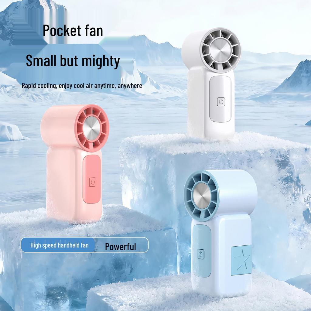 Rechargeable High-Speed Mini Handheld Fan: Portable USB-Powered Pocket Wind Cannon
