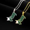 Pakistan Flags Pendant Necklace Fashionable National Maps Neckchains Adjustable Ethnic Collarbone Chains Couple Gifts