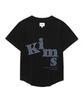 Kimseupeulesikoteunmakes Messy Denim Applique Tee Black