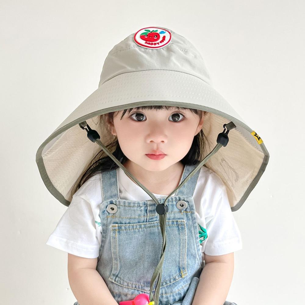 Anti UV Boys Girls Bucket Cap Korean Style Kids Neck Ear Cover Ins Children Sun Hat  Travel
