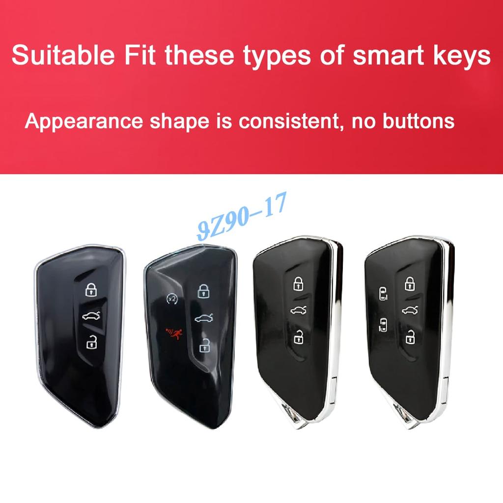 Transparent Car Key Fob Case Cover Holder For Vw Golf Mk8 Id.3 Id.4 Seat Leon Tarraco Ateca Skoda Octavia Mk4 Cupra Formentor