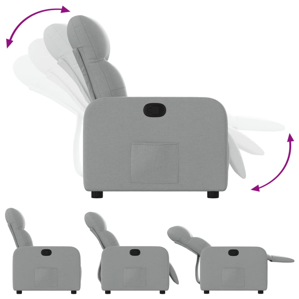Relaxation Armchair Light Grey Fabric