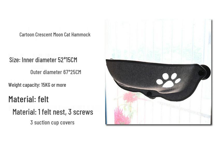 Kattehengekøye Vinduskarm Seng med Sugekopper - Kjæledyr Balkong Abbor