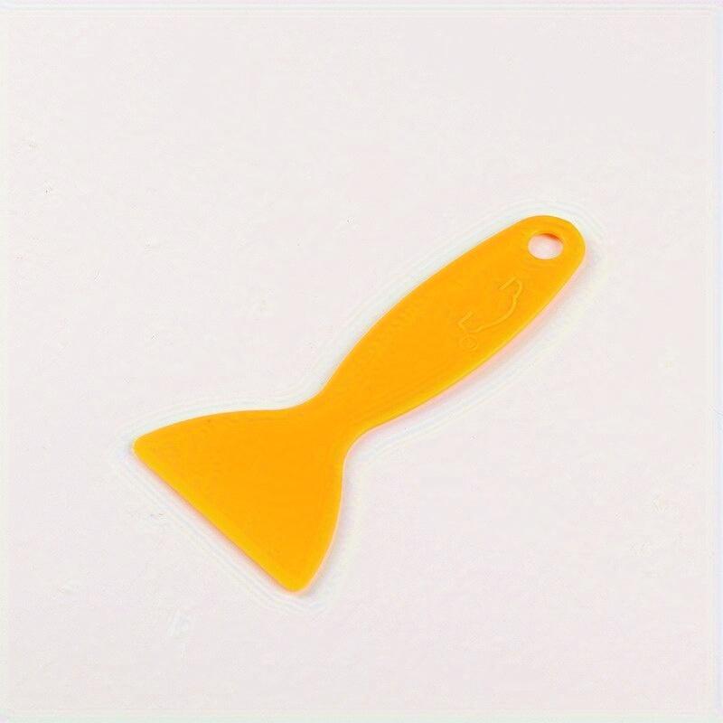 10pcs Yellow Plastic Scraper Set for Car Films And Mobile Phones - Triangular Design, Thickened Plastic, Anti-Warping Edge