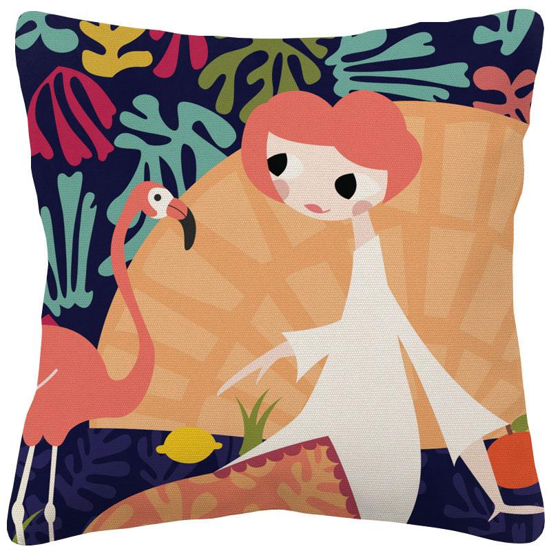 Henri Matisse Art Painting Cushion Cover Girl Flamingo Palm Leaf Throw Pillow Case Home Decor Living Room Decoration