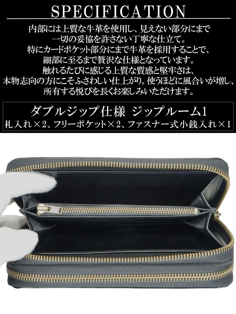 Black Cordovan Leather Horsehide Wallet for Men and Women, Large, Genuine Cowhide Leather, Double Zipper, Coin Purse, Card Holder, Large Capacity,