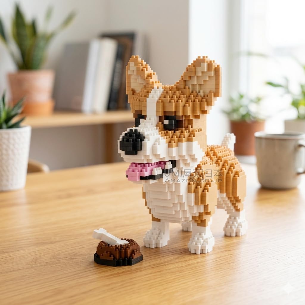SeaRain Dog Animal Mini Kids DIY Gift Present (Corgi) Building Block Set