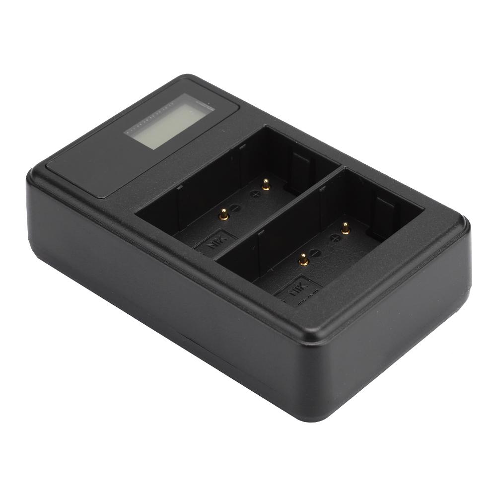 SEIVI EN3E Přenosná nabíječka baterií fotoaparátu Nabíjení LCD Zobrazení elektrického množství Dva sloty pro