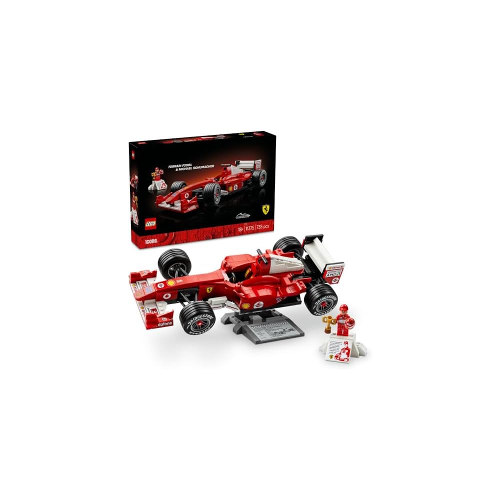 

LEGO Icons Ferrari F2004 Building Set with Michael Schumacher Figure Toy for Adults and Kids 11375