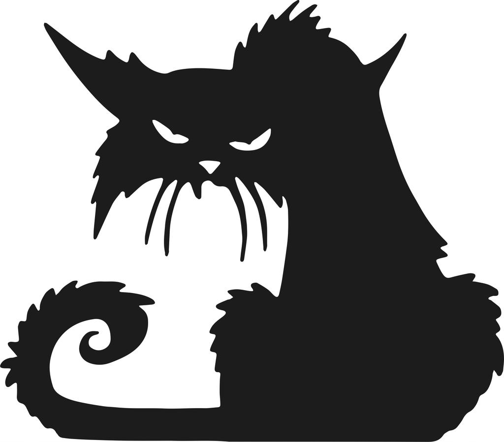 Large Halloween Sticker Black CAT Stickers Spooky Funny Gloomy NH_005