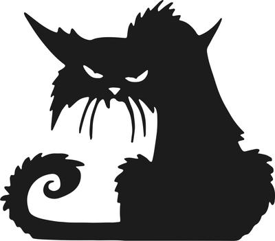 Large Halloween Sticker Black CAT Stickers Spooky Funny Gloomy NH_005